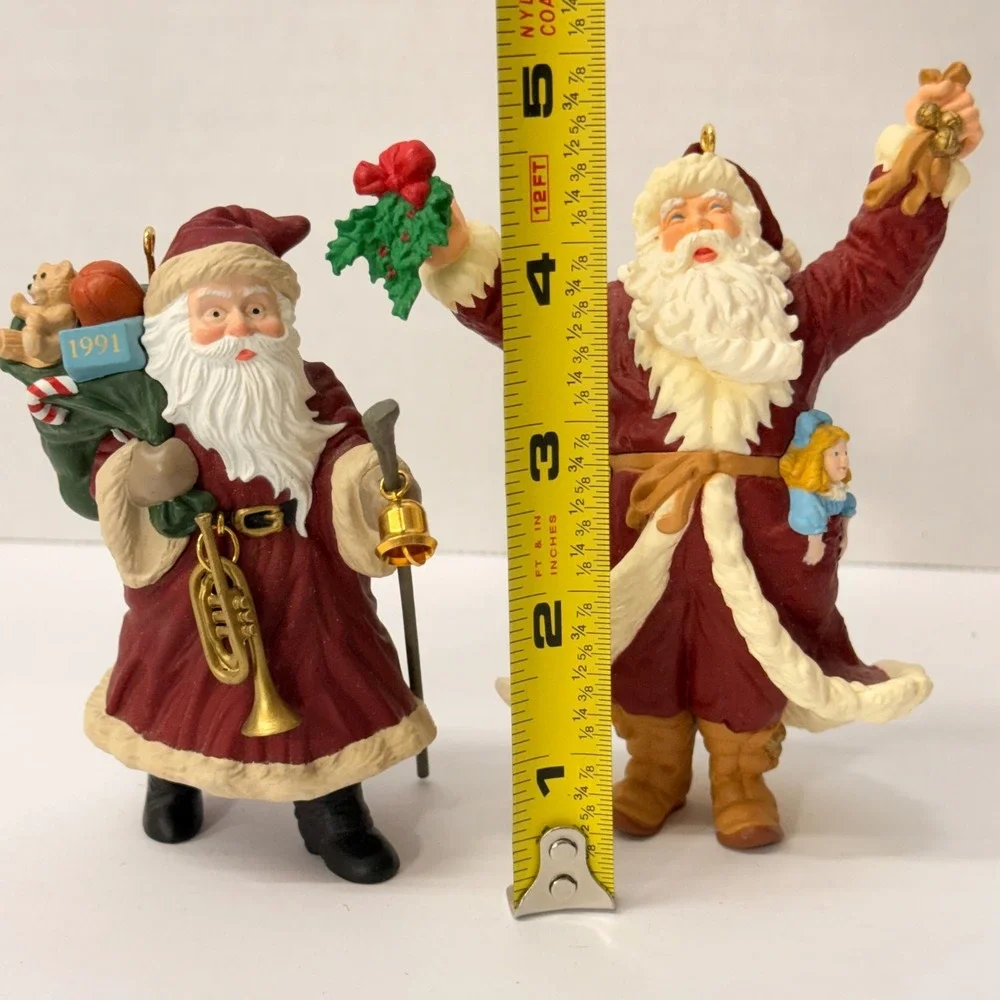 Vintage Hallmark Keepsake Santa Claus Ornaments 1991 1998 Set Father Christmas *